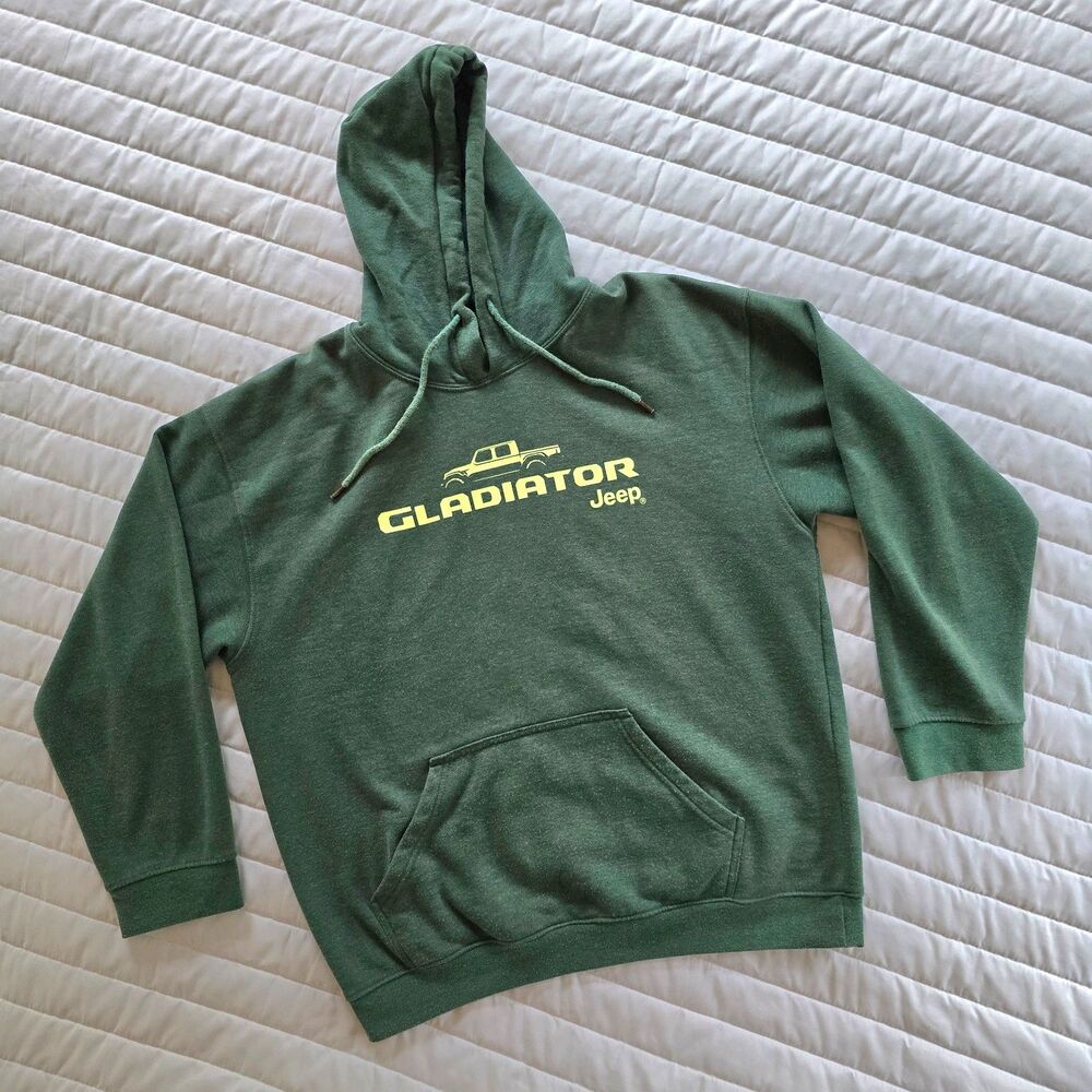 Jeep Gladiator Green Graphic Hoodie Size XL Gorpcore Off-Road Fleece Sweatshirt